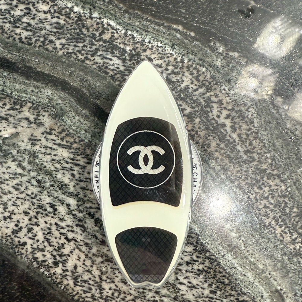 Custom CHANEL Surfboard Pop socket magnetic for phone or in car, vanity mirror..